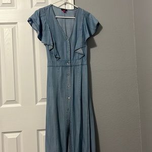 Denim midi dress